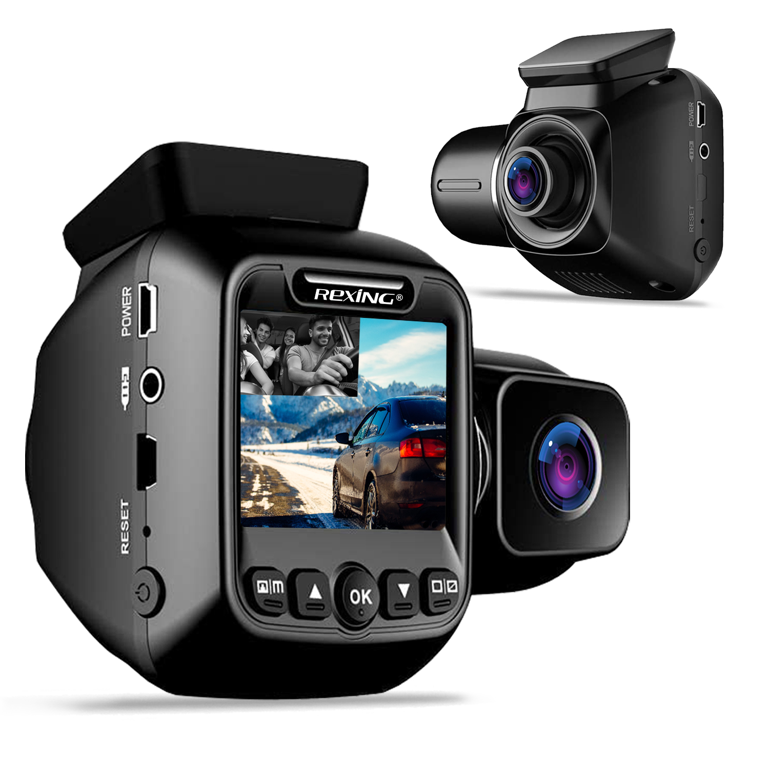 Rexing V3 Bundle Dual Camera Front and Inside Cabin Full HD 1080p with WiFi and Built-in GPS