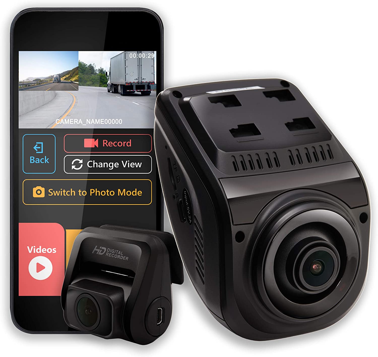 Rexing V1P 3rd Generation Dual 1080p Full HD Front and Rear Dash Cam with Wi-Fi