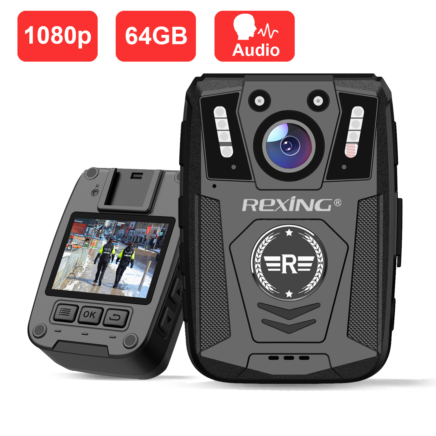 Rexing P1 Body Worn Camera 1080p Full HD