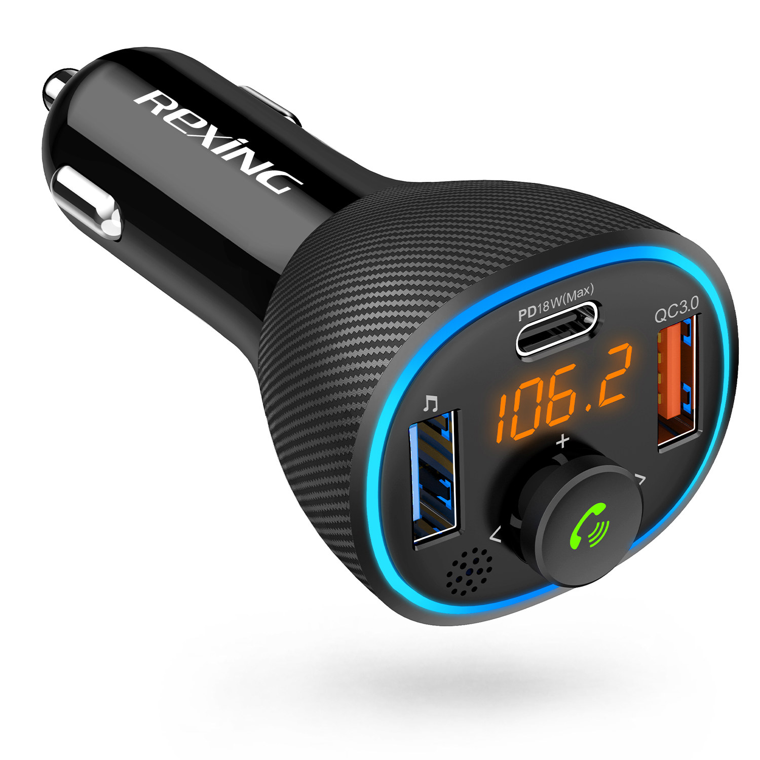 FM Transmitter Car Charger w/Bluetooth 5.0 Rexing USA