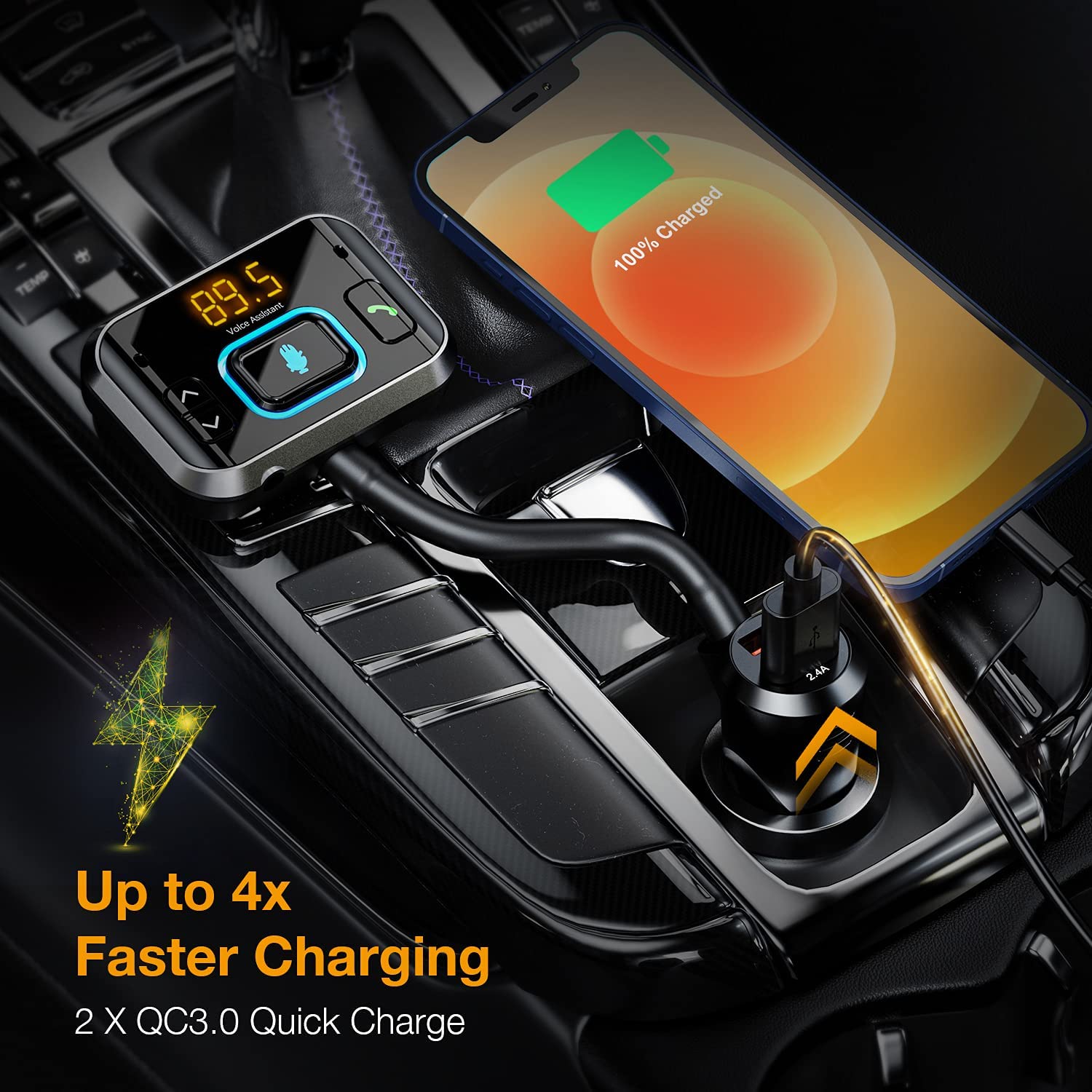 Rexing FM3 FM Transmitter Car Charger w/Bluetooth 5.0