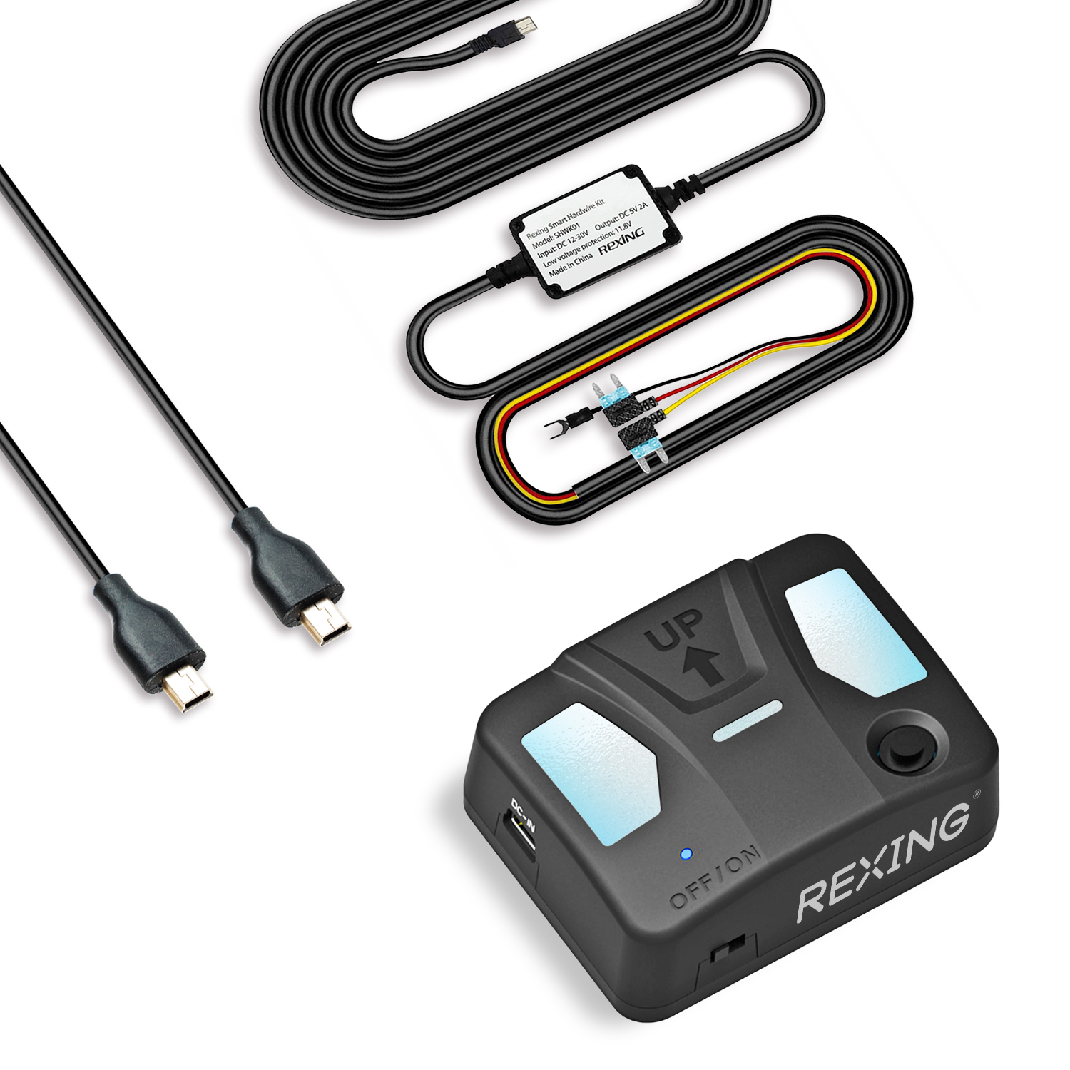 Rexing Intelligent Hardwire Kit Mini-USB Port for All Rexing Dash Camera Models
