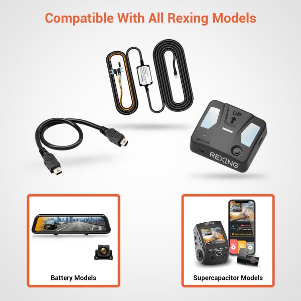 Rexing Intelligent Hardwire Kit Mini-USB Port for All Rexing Dash