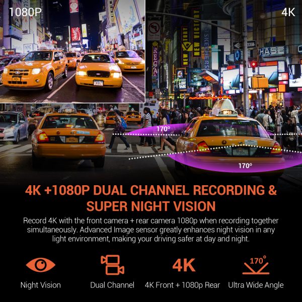 thumbnail image 2 of Rexing V1P+ 4K Dash Cam – Front 2160p & Rear 1080p, Wi-Fi, 2.4" Screen – For Parts/Untested 2 of 5