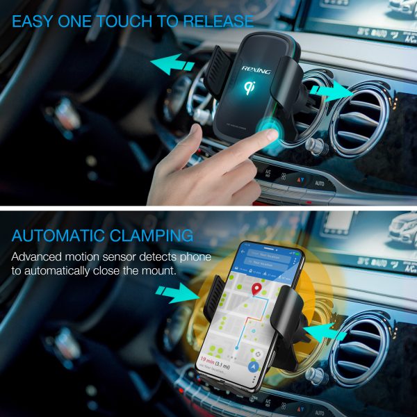 Car Adapter + Holder + Qi Wireless Charging - W5