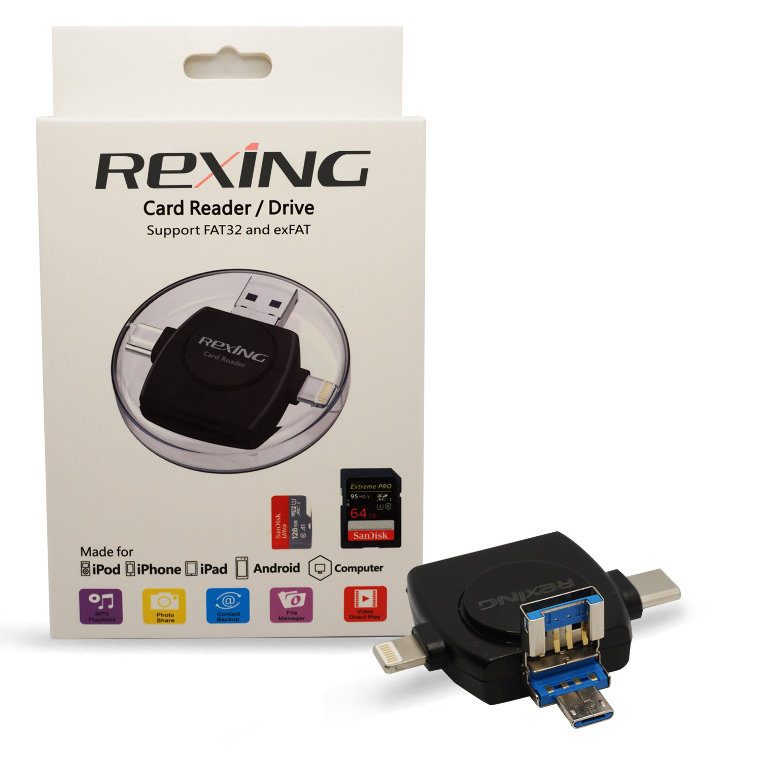 Rexing Card Viewer 4-in-1 SD Card Reader