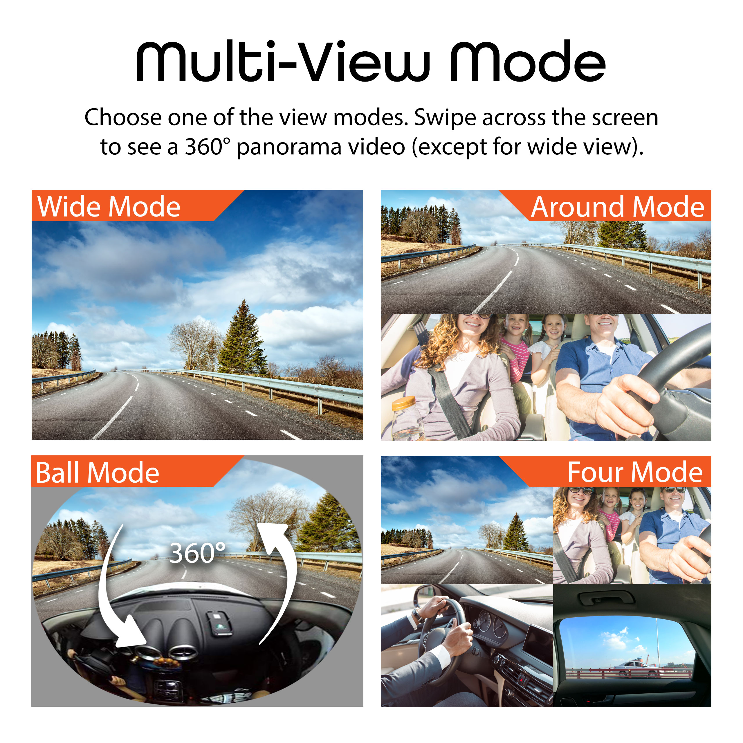 360 ° Grad Panorama DVR DashCam HD Touchscreen Display Auto Kamera