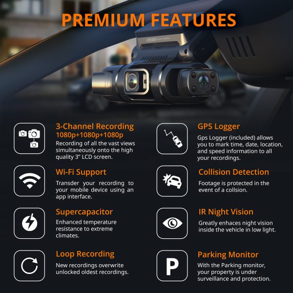 Rexing R4 4 Channel Dash Cam W/ All Around 1080p Resolution, Wi-Fi, and GPS