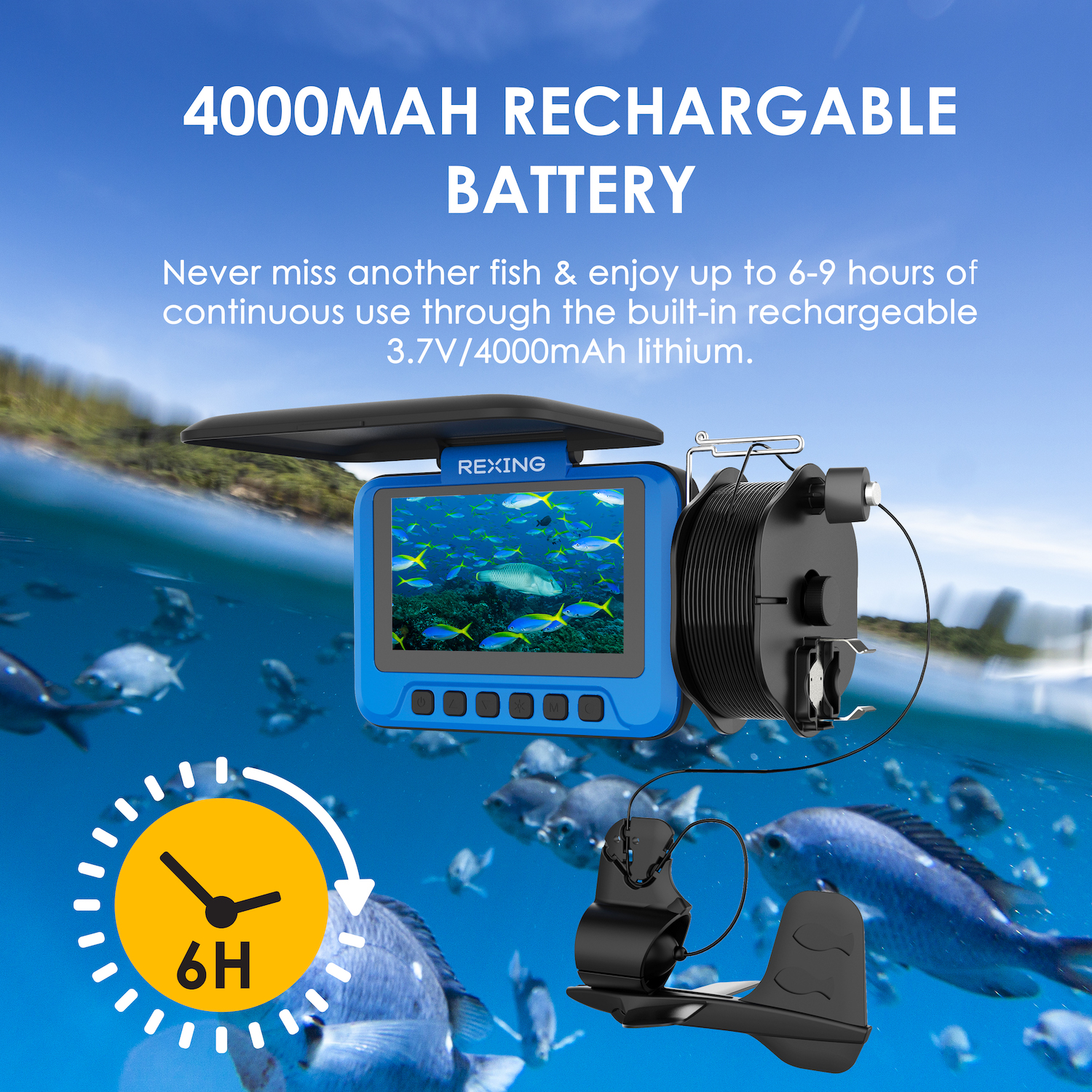 Rexing FC1 Underwater Fishing Camera w/ Winding Spool 720p@30fps HD Video  Recording
