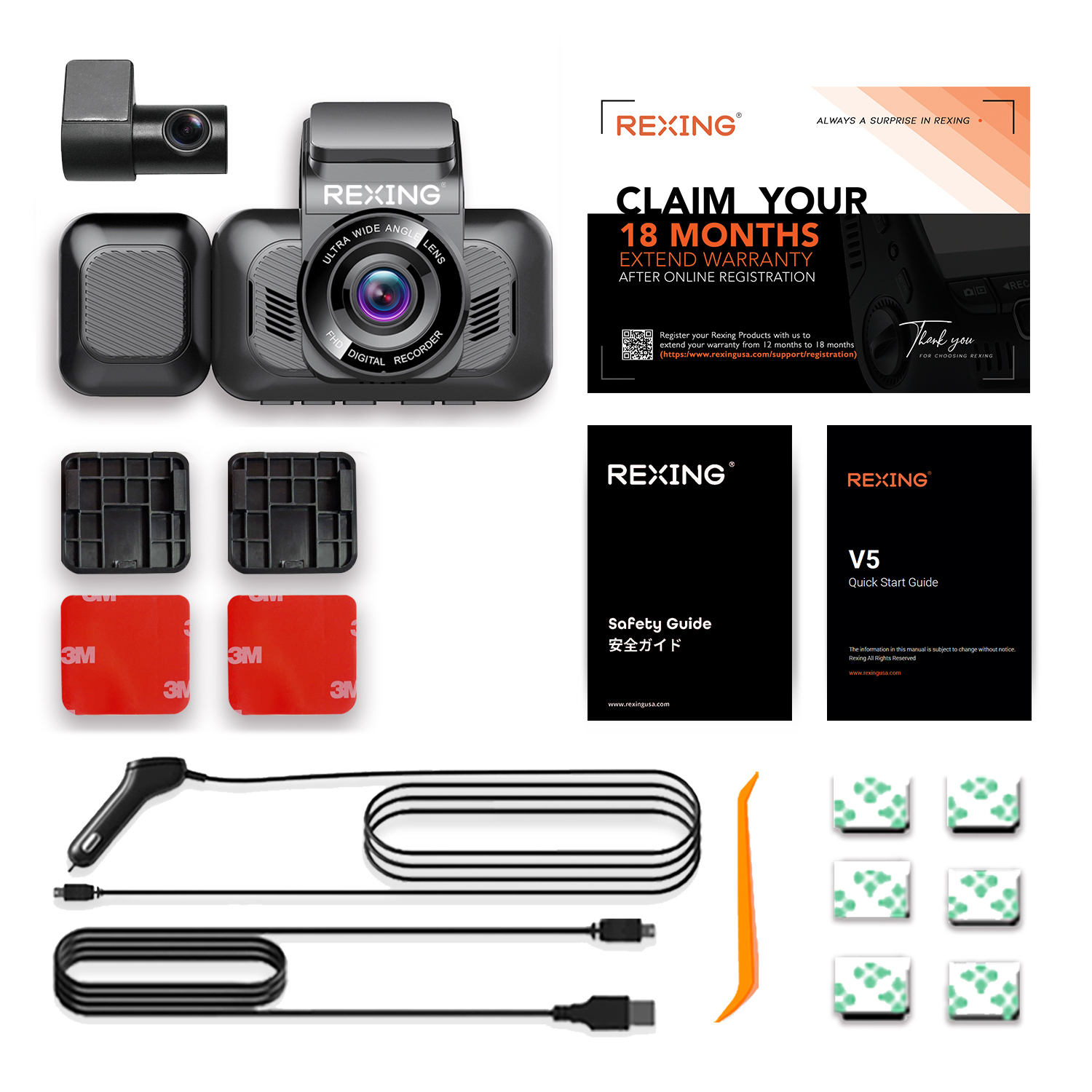 WOLFBOX i07 Dash Cam, 3 Channel Dash Cam Built in WiFi GPS, 4K+1080P Dash  Camera