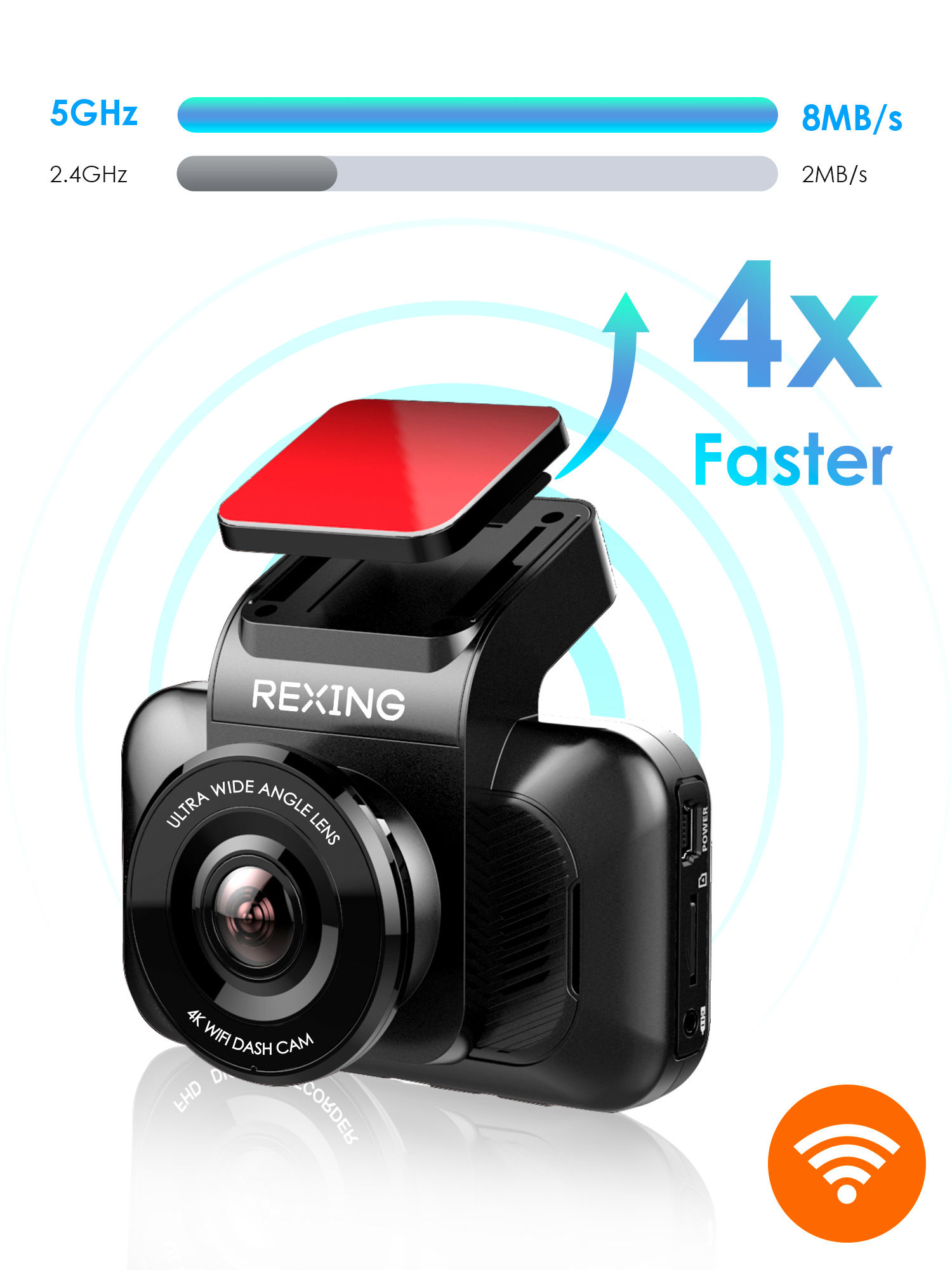 Rexing Waterproof Rear View Camera for V55 Premium 4K Modular Capabilities Car Dash Cam