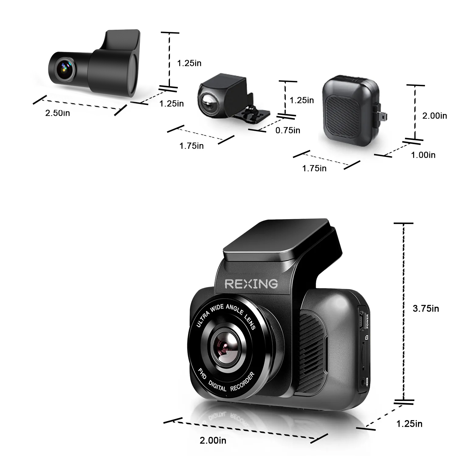 Rexing Cabin View Camera For V55 Premium 4K Modular Capabilities Car Dash Cam