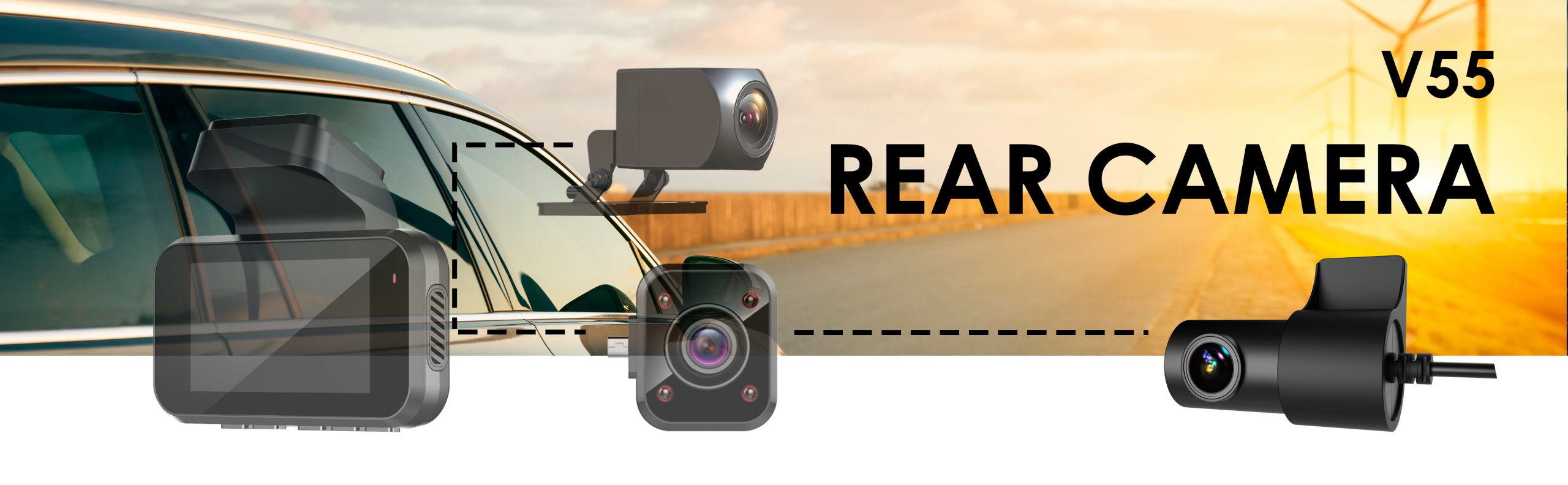 Rexing Waterproof Rear View Camera for V55 Premium 4K Modular Capabilities Car Dash Cam