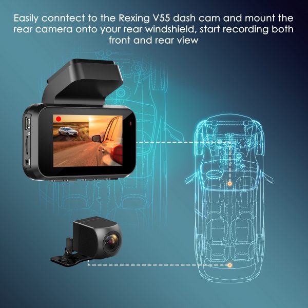 Rexing Waterproof Rear View Camera For V55 Premium 4K Modular Capabilities Car Dash Cam - Image 4