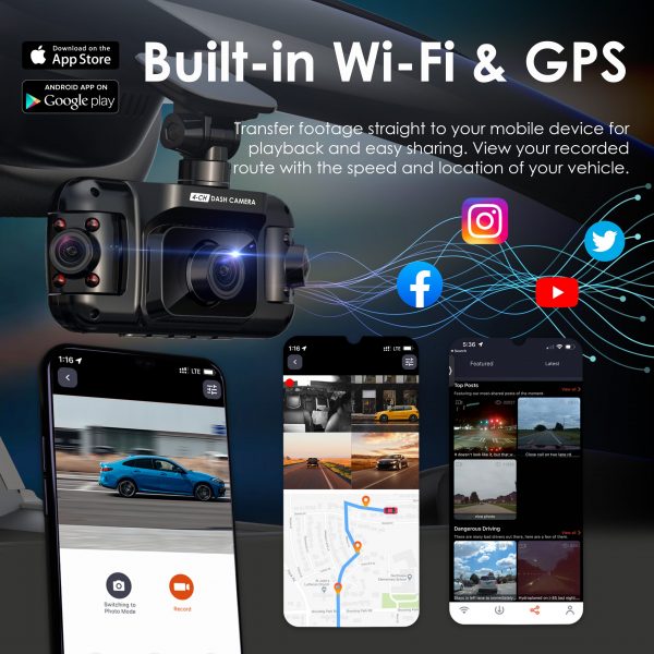Rexing R4 4 Channel Dash Cam W/ All Around 1080p Resolution, Wi-Fi, and GPS - Image 5