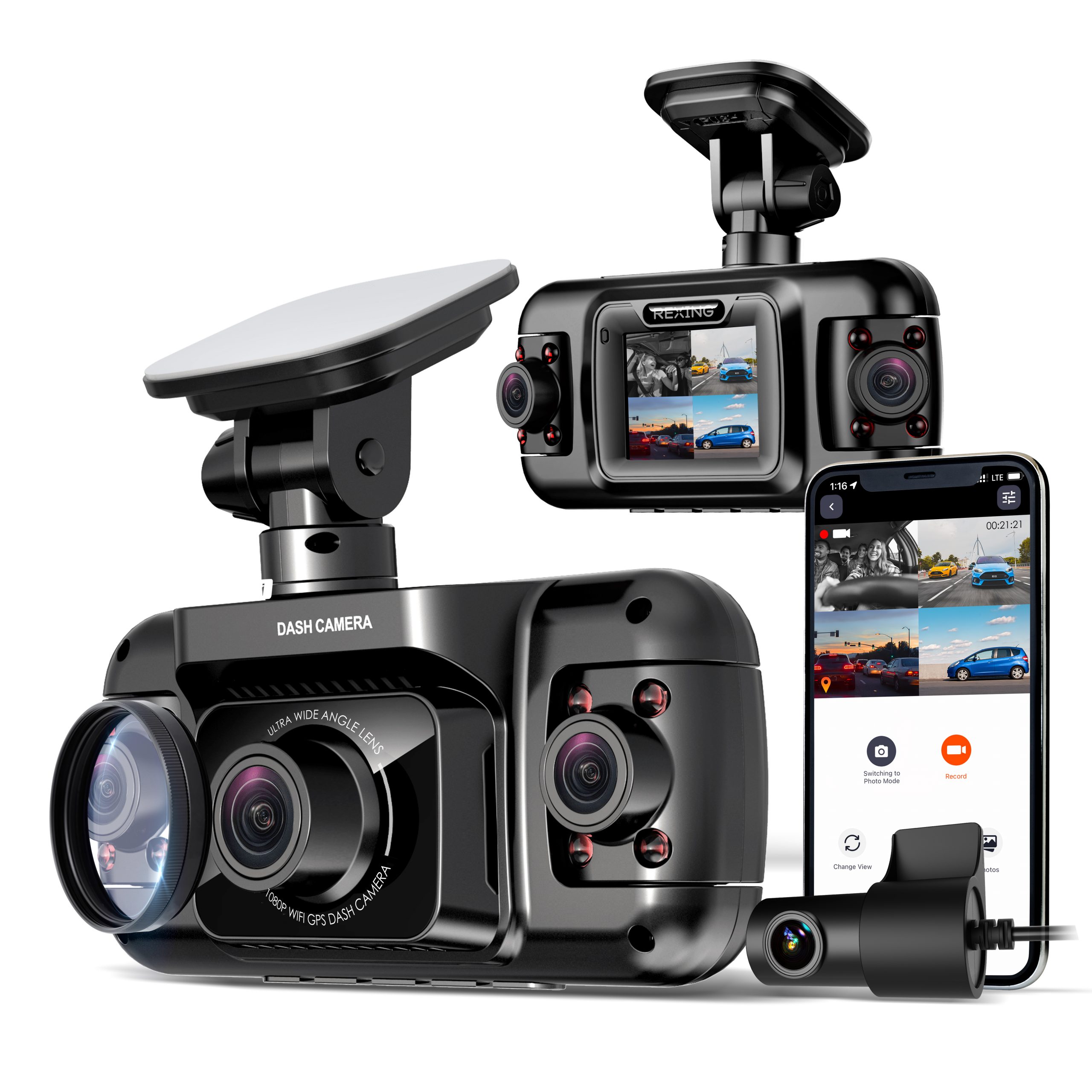 malm begynde linje Rexing R4 4 Channel Dash Cam W/ All Around 1080p Resolution, Wi-Fi, and GPS  | Rexing USA