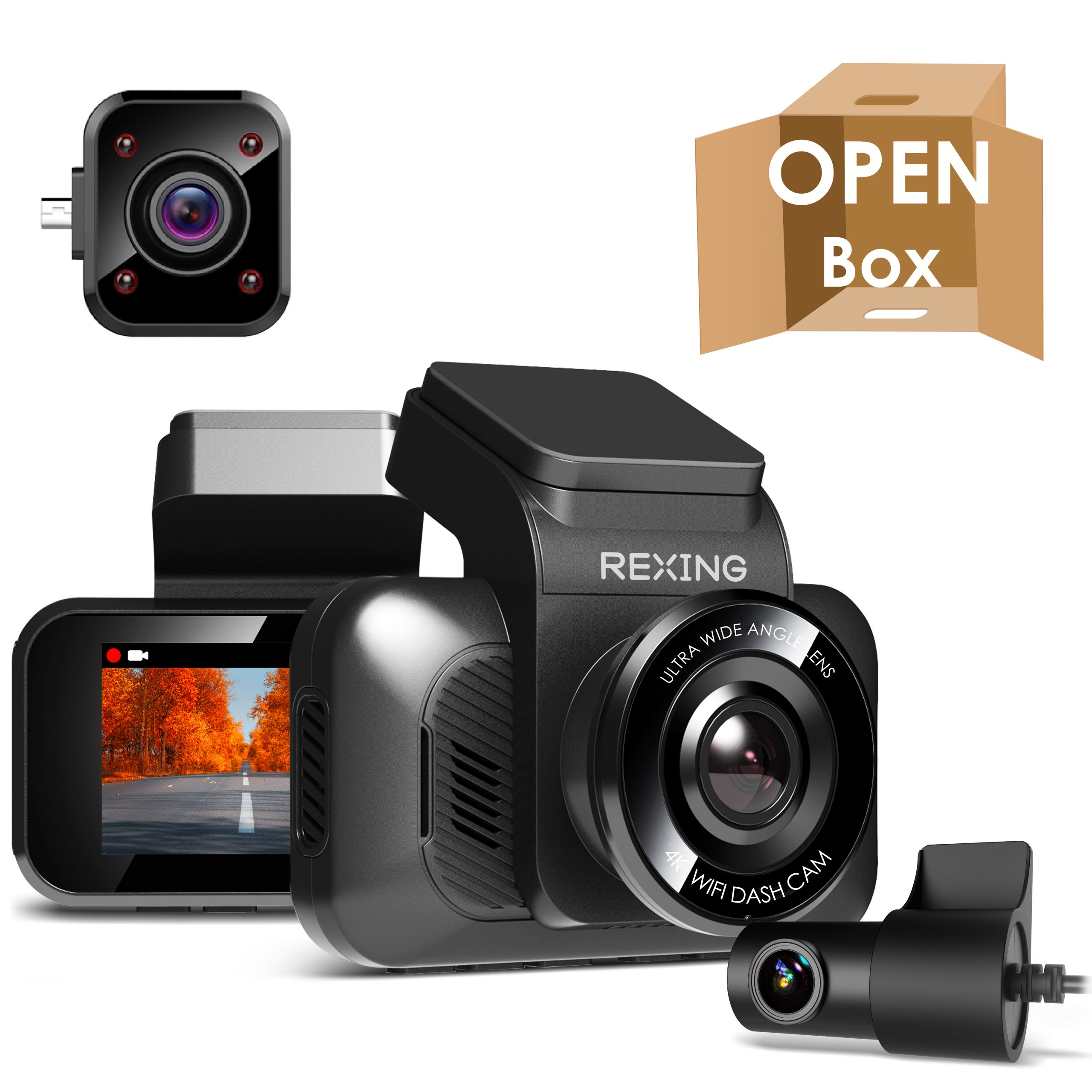 Rexing V5 Modular Dash Cam with Cabin and Rear Cam Included (Open Box –  Final Sale)