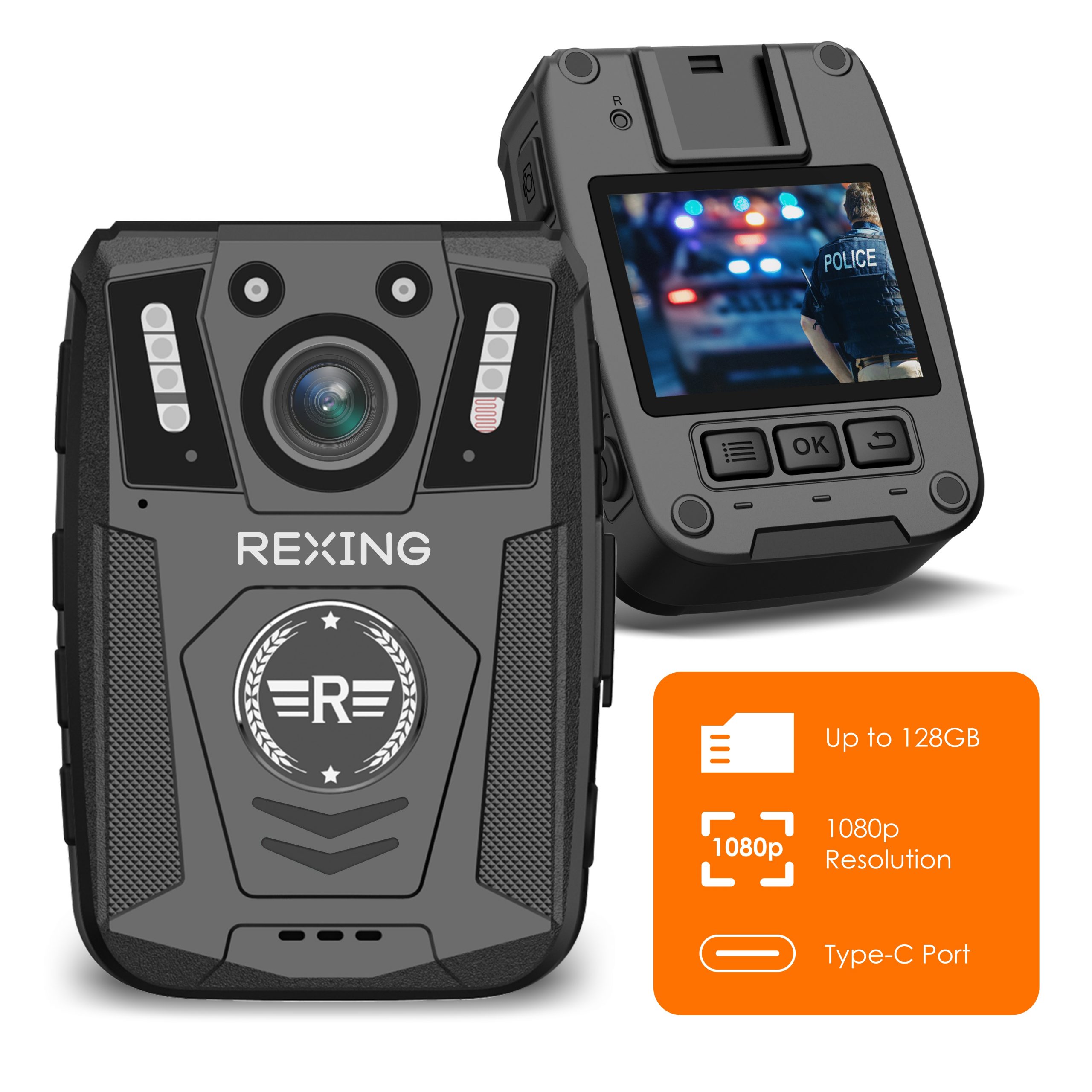 Rexing P2 FHD Body Camera 1080p Full HD With Type-C Port