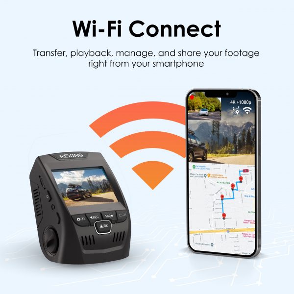 Rexing V1P SE 4K Dual Channel Car Dash Cam w/ GPS, Wi-Fi & Bonus CPL Filters - Image 2