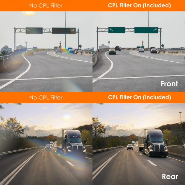Rexing V1P SE 4K Dual Channel Car Dash Cam w/ GPS, Wi-Fi & Bonus CPL Filters - Image 5