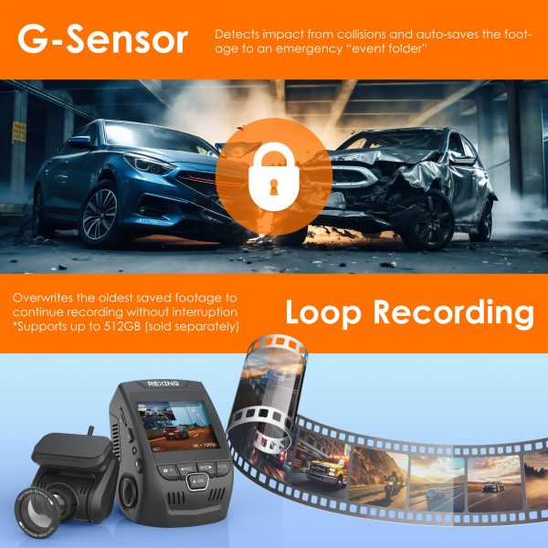 Rexing V1P SE 4K Dual Channel Car Dash Cam w/ GPS, Wi-Fi & Bonus CPL Filters - Image 7