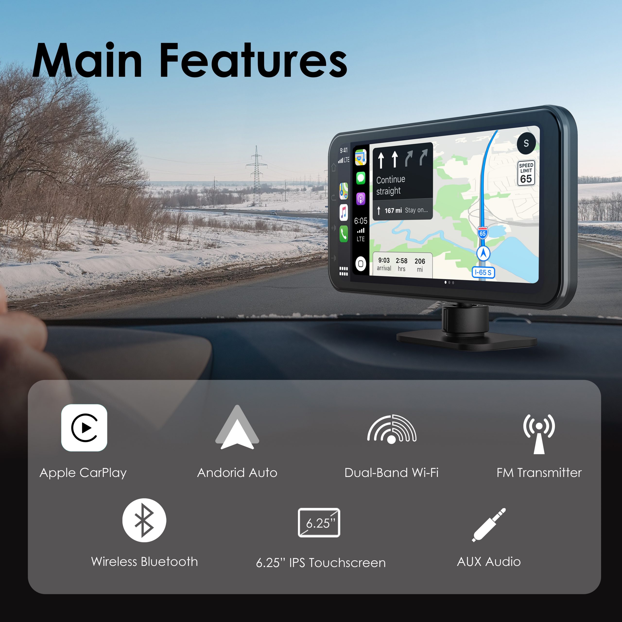 REXING Wireless Multimedia Receiver RoadMate CPStream – CarPlay + Android  Auto