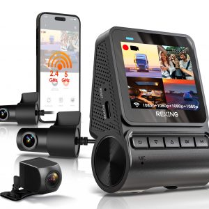 REXING RH2-4 Quad-Channel Dash Cam - 1080p Front, Rear, Cabin, and Exterior Coverage with Wi-Fi, and Optional GPS