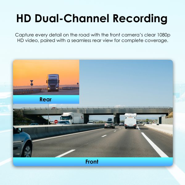 Rexing DT2 Dual Channel 1080p Front and Rear Dash Cam (Open Box) - Image 5