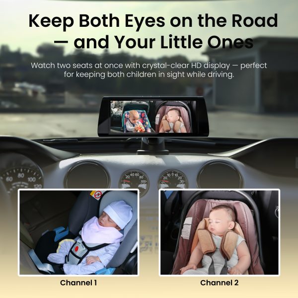 Rexing BC300 Dual Channel Baby Car Camera 1080p HD, IR Night Vision & Split-Screen Display - Image 3