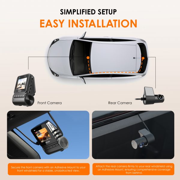 REXING RH2 Dual Dash Cam - 4K Front and 1080p Rear Dash Camera with Wi-Fi, and Optional GPS - Image 8