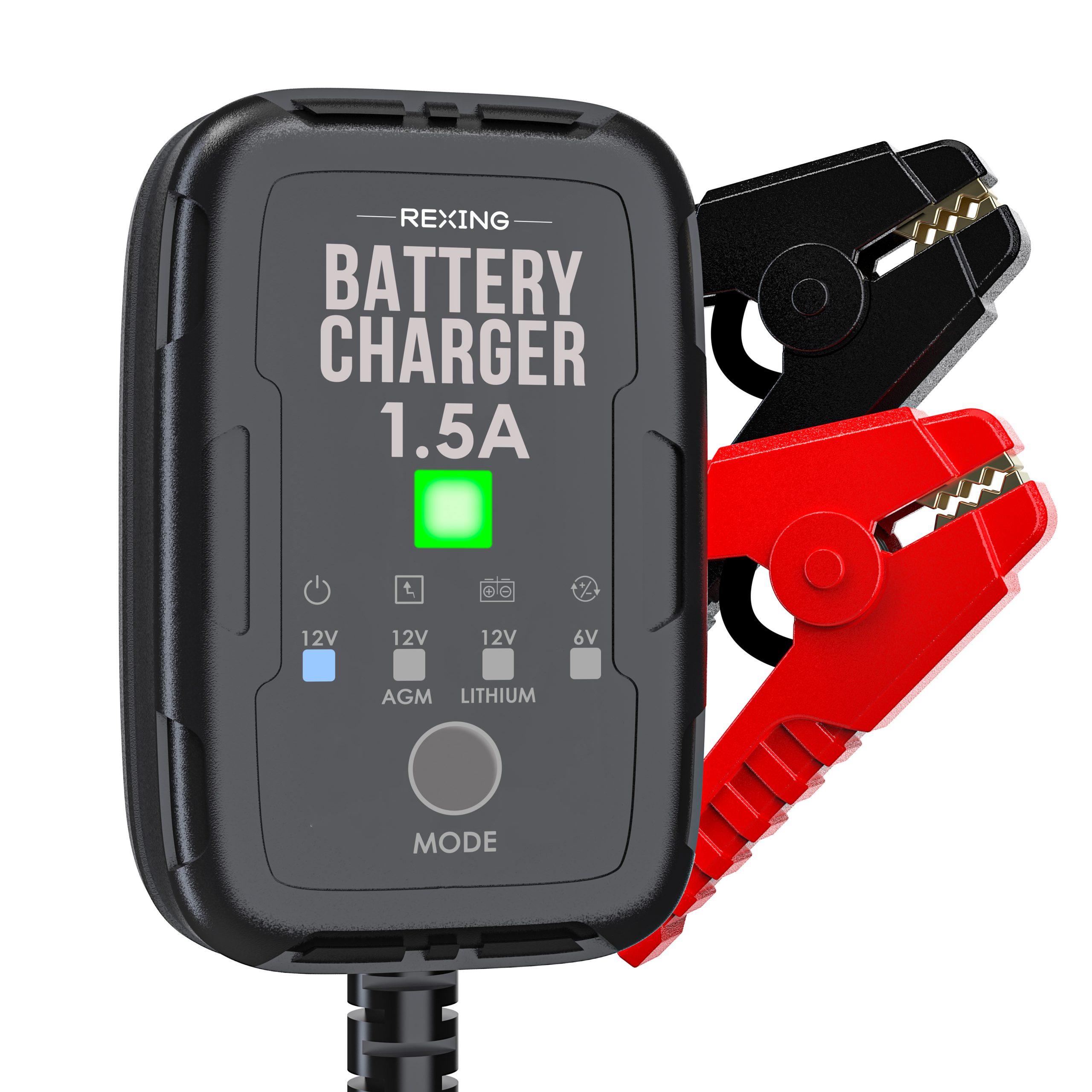 Rexing N1 trickle battery charger with clamp leads